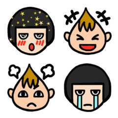 [LINE絵文字] こけしヘッド＆とんがりヘッドの画像