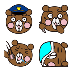 [LINE絵文字] Police bear and Peaceful chicken-faceの画像