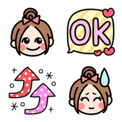 [LINE絵文字] お団子女子の毎日使える絵文字の画像