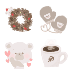 [LINE絵文字] cafe くまXmasの画像