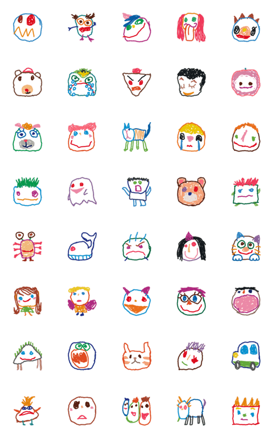 [LINE絵文字]こども画伯 #24の画像一覧