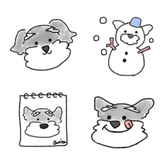 [LINE絵文字] 手描きシュナウザー 絵文字の画像