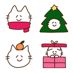 冬のゆるシンプルなねこ絵文字の絵文字メイン画像