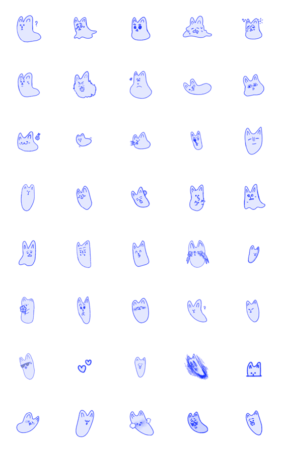[LINE絵文字]Cat or Rabbitの画像一覧