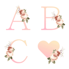 [LINE絵文字] vintage pink flower emojiの画像