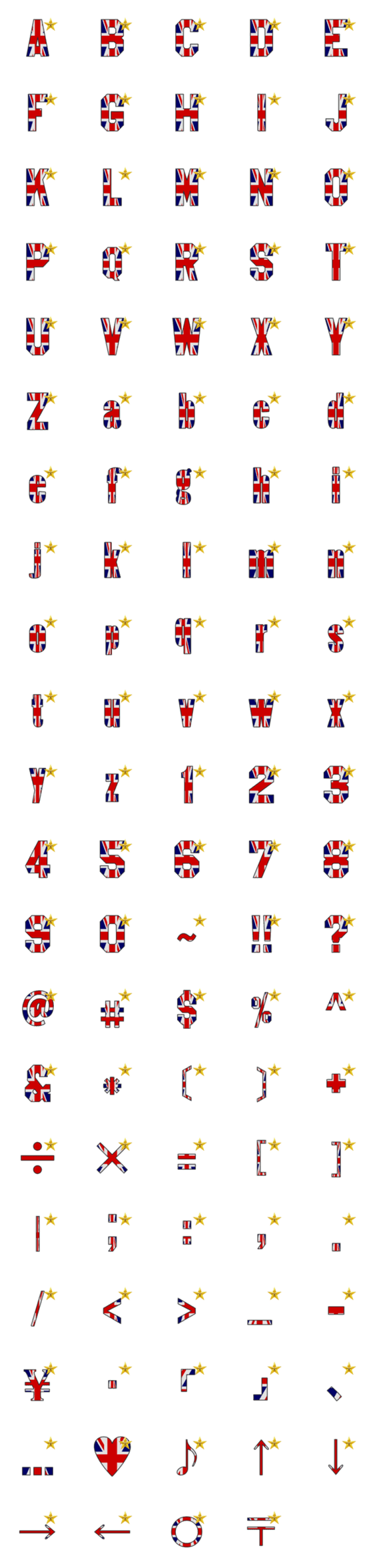 [LINE絵文字]union jack and star emojiの画像一覧