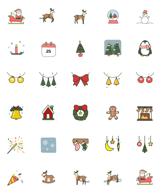 [LINE絵文字]Emoji DukDik Christmasの画像一覧