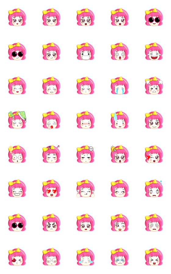 [LINE絵文字]Girl Emoji (7)の画像一覧