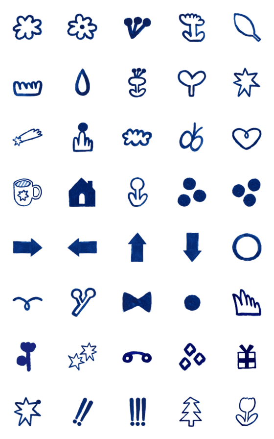 [LINE絵文字]Hoshi no Emoji - navy blueの画像一覧