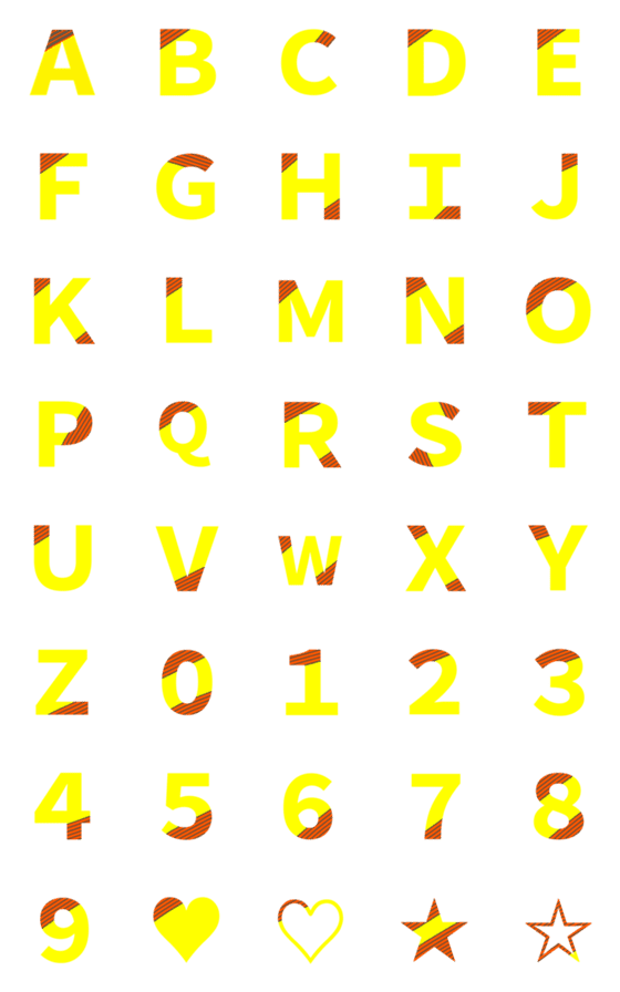 [LINE絵文字]アルファベット★数字★A-Z.0-9★#022の画像一覧