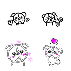 [LINE絵文字] 白まる絵文字とDogの画像