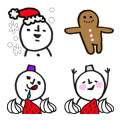 [LINE絵文字] 雪だるまのかわいいミニ絵文字【冬】の画像