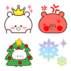 [LINE絵文字] くまのポチ【毒舌】クリスマス正月絵文字の画像