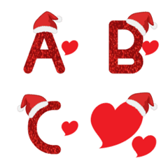 [LINE絵文字] Santa Claus hat and heart emojiの画像