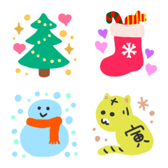 [LINE絵文字] カラフルポップ♥️クリスマス＆新年♥️の画像