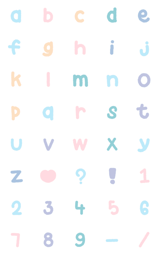 [LINE絵文字]cute cute alphabetの画像一覧