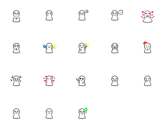 [LINE絵文字]Little Ghost (emoji)の画像一覧