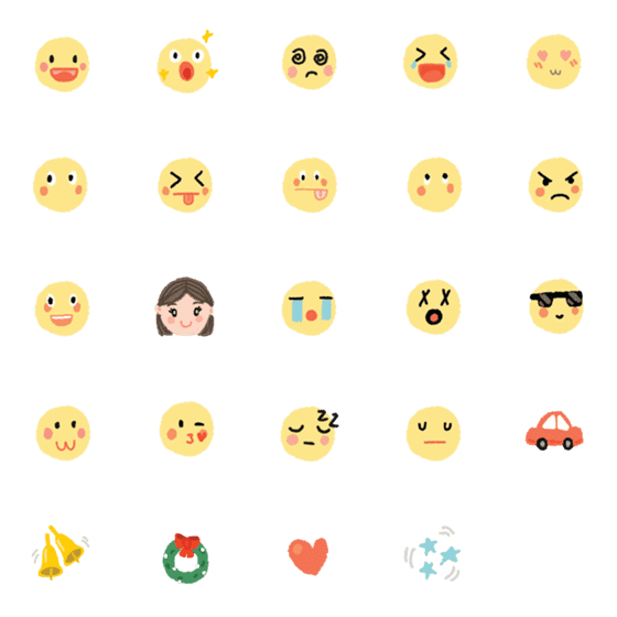 [LINE絵文字]emoji-cute faceの画像一覧