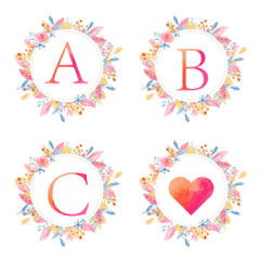 [LINE絵文字] colorful flower frame emojiの画像