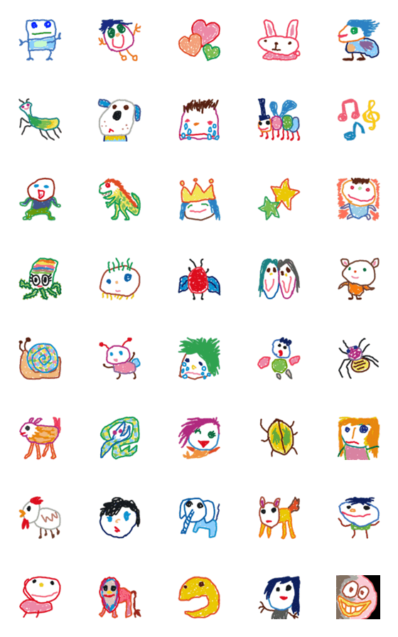 [LINE絵文字]こども画伯 #32の画像一覧