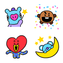 [LINE絵文字] うごく！ユニバースター BT21 絵文字の画像