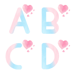 [LINE絵文字] pastel pink and blue heart emojiの画像