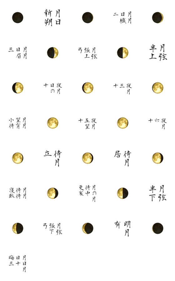 [LINE絵文字]Japanese Moon Phasesの画像一覧