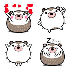 [LINE絵文字] 【動く】絵文字まんまるハリネズミの画像