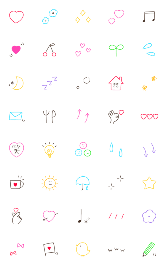 [LINE絵文字]ビビッドカラー✨シンプル大人可愛い絵文字の画像一覧