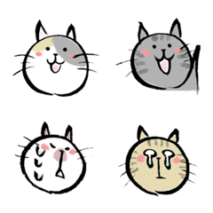 [LINE絵文字] たのしい筆えもじ【ねこ】の画像