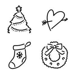 [LINE絵文字] シンプル可愛い❤️線画クリスマスの画像