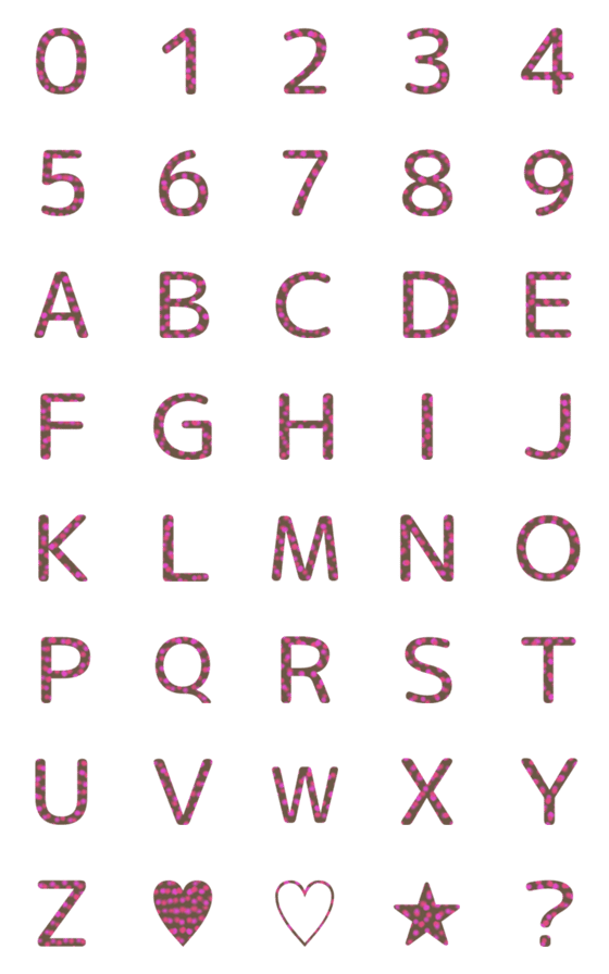 [LINE絵文字]数字＋アルファベット★6の画像一覧