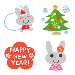 [LINE絵文字] うさこ動く♡クリスマスお正月の画像