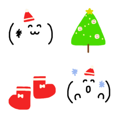 [LINE絵文字] ◇クリスマスな顔文字くん◇の画像