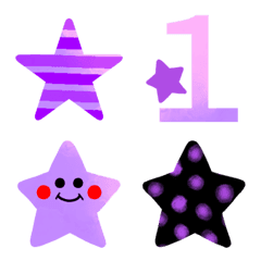 [LINE絵文字] 数字＋星(むらさき色)の画像