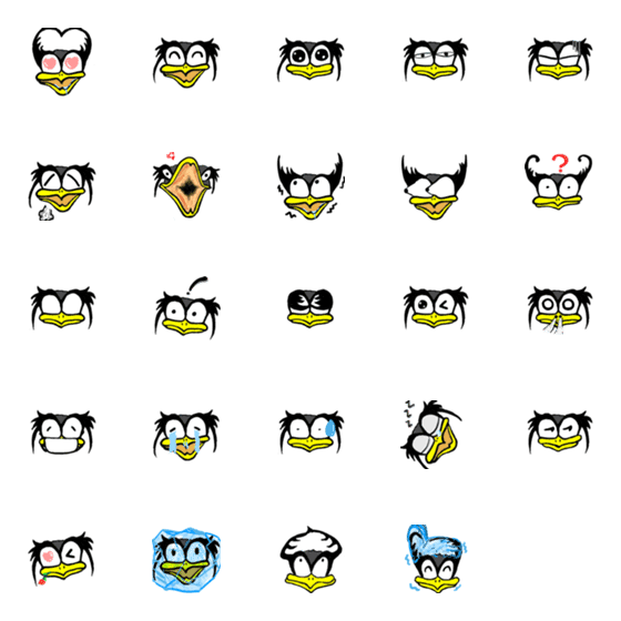[LINE絵文字]sloping eyebrows Penguinの画像一覧