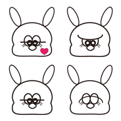 [LINE絵文字] 愛想のないウサギの画像