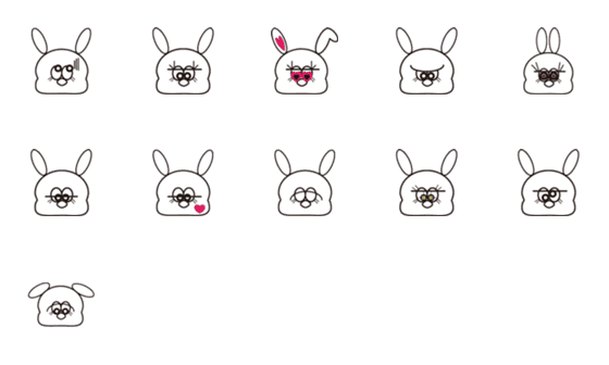 [LINE絵文字]愛想のないウサギの画像一覧
