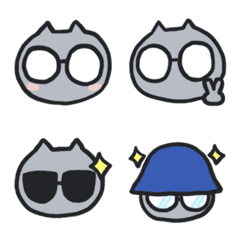 [LINE絵文字] Woocat with glassesの画像