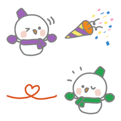 [LINE絵文字] カラフル雪だるまのクリスマスパーティー！の画像