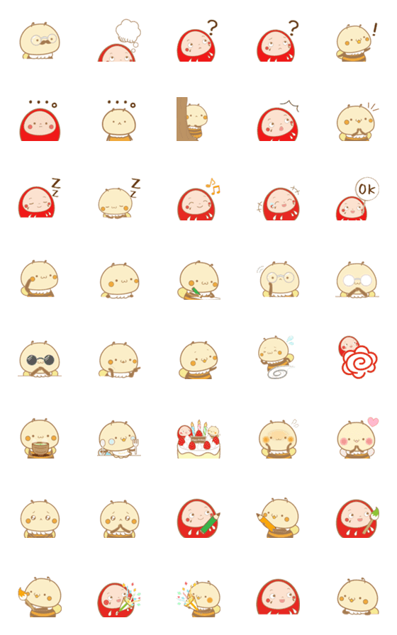 [LINE絵文字]てくマル＆マキびぃの日常絵文字の画像一覧