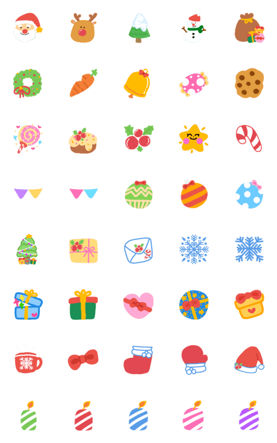 [LINE絵文字]Hello Christmas pastel day emojiの画像一覧
