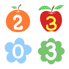 [LINE絵文字] Number flowers and fruitsの画像