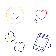 [LINE絵文字] ポップでキュートなシンプル線画絵文字♪の画像