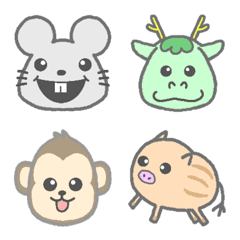 [LINE絵文字] 干支、吹き出しの絵文字の画像