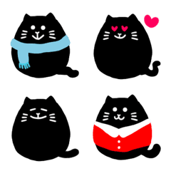 [LINE絵文字] ぽってり♥️黒猫の画像