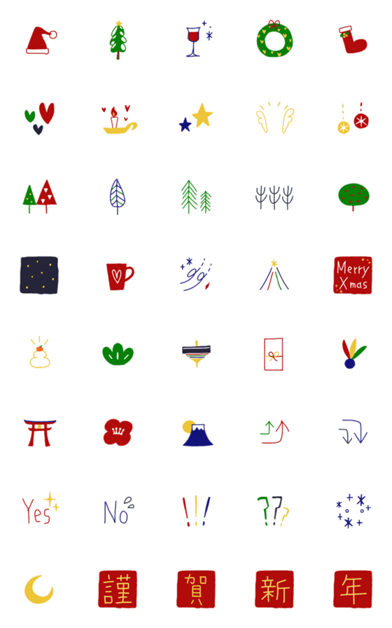 [LINE絵文字]シンプル★クリスマスの画像一覧