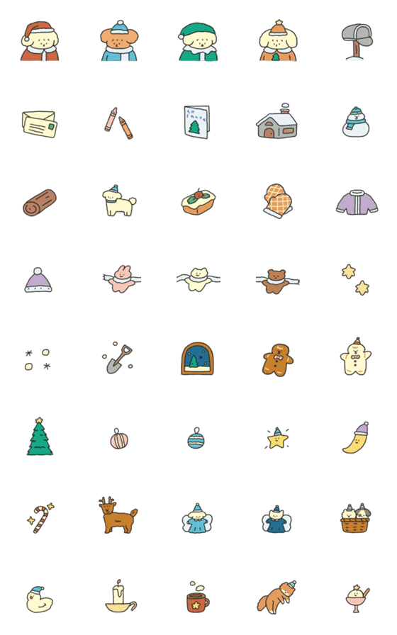 [LINE絵文字]Tiny Christmas Emojiの画像一覧