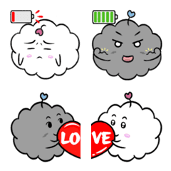 Cloud White ＆ Black Emoji 1の絵文字メイン画像