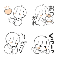 [LINE絵文字] ミニスタンプ◎鉛筆画の子 絵文字の画像